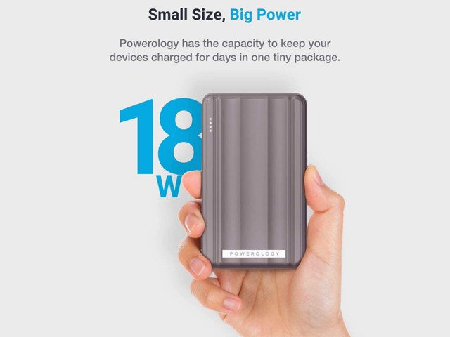 پاور بانک فست شارژ 6000 میلی آمپر پاورولوژی مدل P6PBGY Slim PD Power Bank 18W