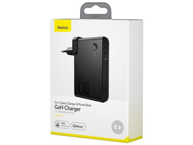 پاور بانک 10000 میلی آمپر و شارژر دیواری فست شارژ بیسوس مدل GaN Charger