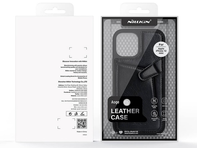 کاور چرمی اورجینال نیلکین مدل Aoge Leather Case مناسب برای گوشی موبایل iPhone 12 mini