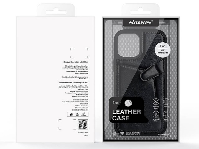 کاور چرمی اورجینال نیلکین مدل Aoge Leather Case مناسب برای گوشی موبایل iPhone 12/12 Pro