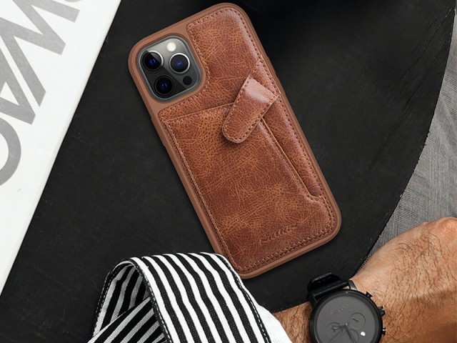 کاور چرمی اورجینال نیلکین مدل Aoge Leather Case مناسب برای گوشی موبایل iPhone 12/12 Pro
