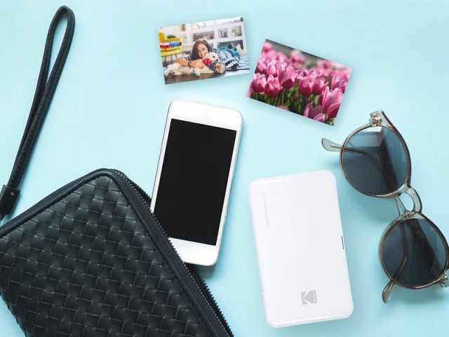 پرینتر قابل حمل چاپ سریع عکس کداک مدل Mini 2 Instant Photo Printer بهمراه کاغذ چاپ عکس 8 عددی