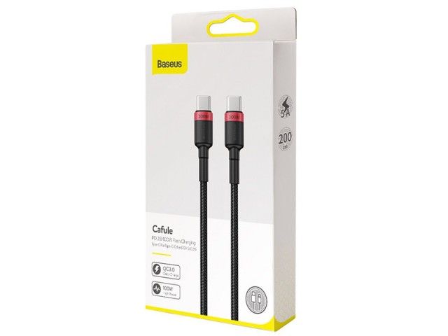 کابل فست شارژ دو سر تایپ سی بیسوس مدل Cafule PD2.0 100W Flash Charging CATKLF-AL91