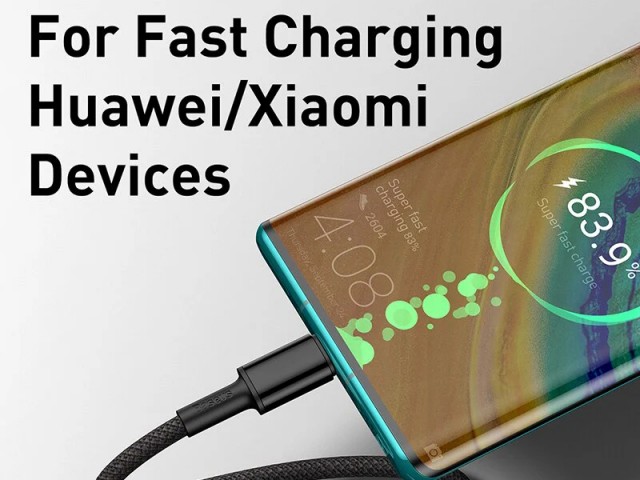 کابل فست شارژ دو سر تایپ سی بیسوس مدل High Density Braided Fast charging Data Cable 100W GATGD-01 به طول 1 متر