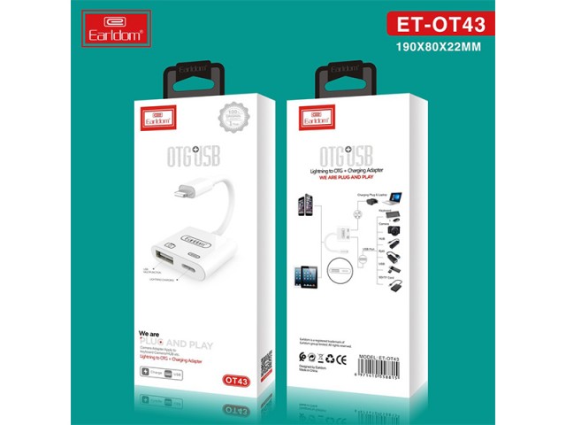مبدل لایتنینگ به USB/لایتنینگ ارلدام مدل ET-OT43