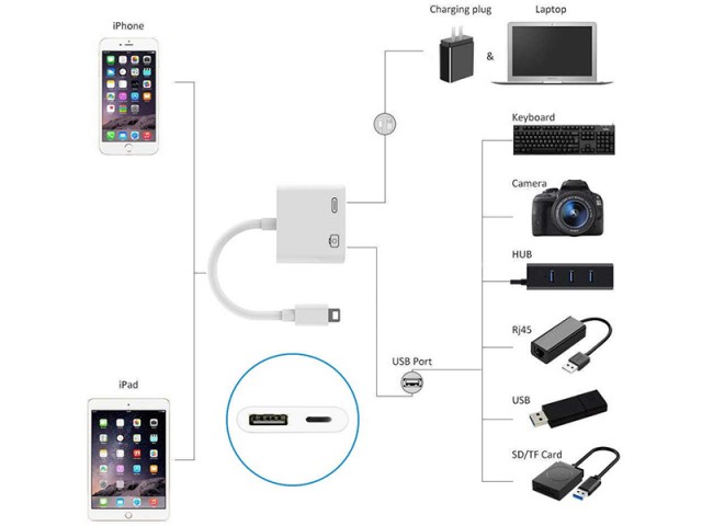 مبدل لایتنینگ به USB/لایتنینگ ارلدام مدل ET-OT43