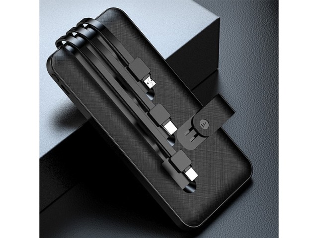 پاور بانک 10000 میلی آمپر ریمکس مدل RL-PB01 با کابل متصل