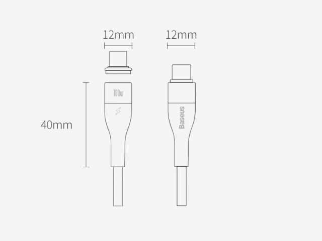 کابل مگنتی دو سر تایپ سی بیسوس مدل CATXC-Q01 100W به طول 1.5 متر