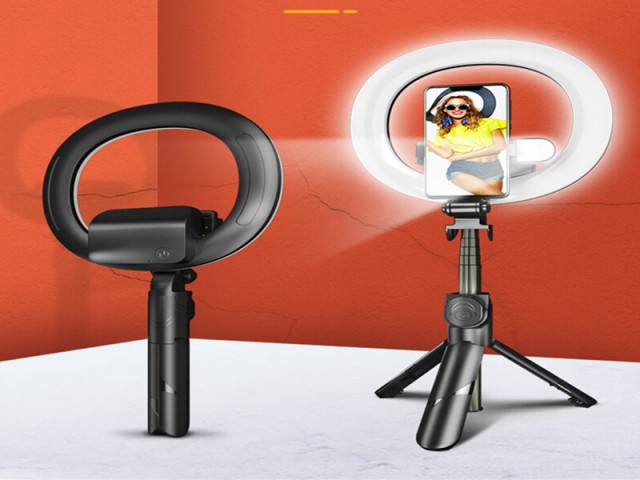 رینگ لایت عکاسی و مونوپاد بلوتوثی سه پایه دار مدل +XT-18S