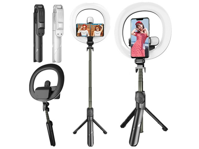 رینگ لایت عکاسی و مونوپاد بلوتوثی سه پایه دار مدل +XT-18S