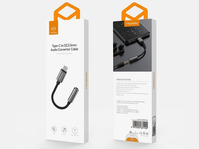 کابل تبدیل تایپ سی به جک 3.5mm صدا مک دودو مدل CA-6110