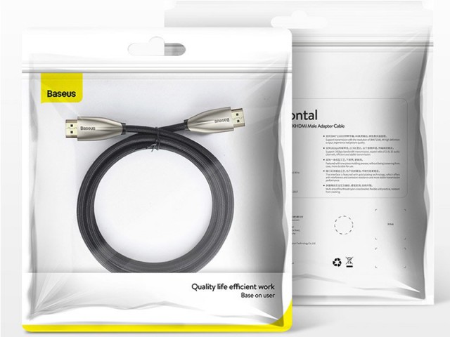 کابل HDMI بیسوس مدل Horizontal 4K HDMI Male to 4K HDMI Male Adapter Cable CADSP-B01 به طول 2 متر