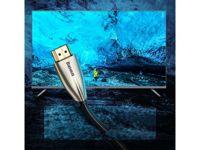 کابل HDMI بیسوس مدل Horizontal 4K HDMI Male to 4K HDMI Male Adapter Cable CADSP-B01 به طول 2 متر