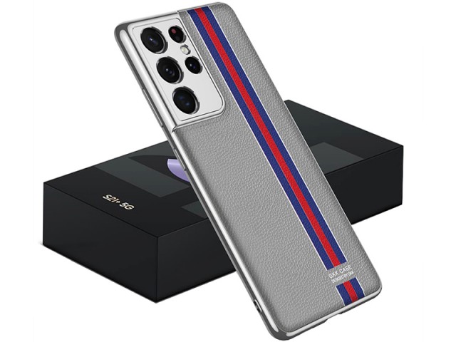 کاور اورجینال لاکچری GKK مدل Electroplated Plain Leather مناسب برای گوشی موبایل سامسونگ S21 Ultra