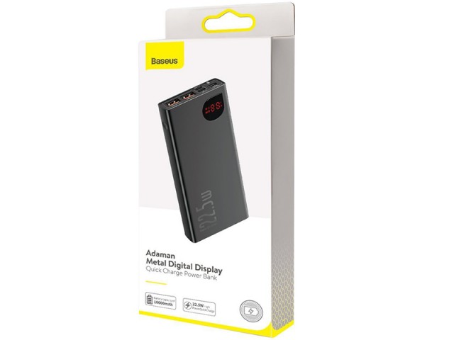 پاور بانک فست شارژ 10000 میلی آمپر بیسوس مدل Adaman Metal Digital Display PPIMDA-B0A