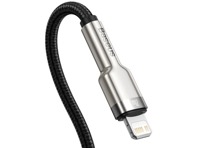 کابل پاوربانکی فست شارژ Type-C به Lightning بیسوس مدل Cafule Series Metal Data Cable 20W CATLJK-01 به طول 25 سانتی‌متر