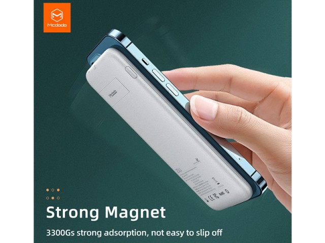 پاور بانک 10000 میلی آمپر وایرلس مک دودو مدل Magnetic Wireless Fast Charging