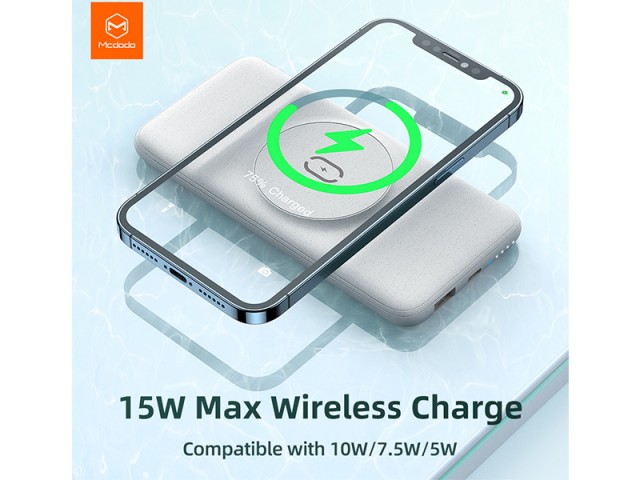 پاور بانک 10000 میلی آمپر وایرلس مک دودو مدل Magnetic Wireless Fast Charging
