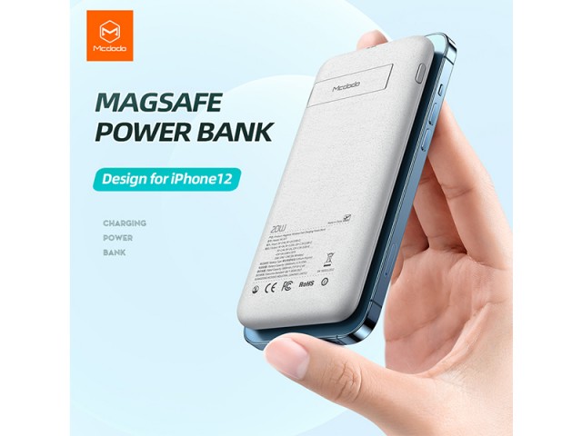 پاور بانک 10000 میلی آمپر وایرلس مک دودو مدل Magnetic Wireless Fast Charging