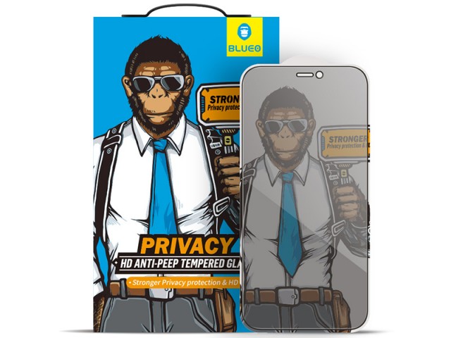 محافظ صفحه نمایش پرایوسی بلوئو مدل Privacy HD ANTI-PEEP Tempered Glass مناسب برای گوشی موبایل iPhone 12 mini