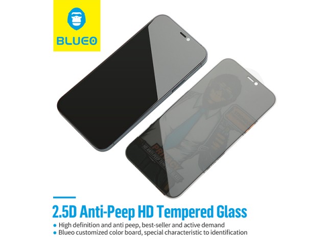 محافظ صفحه نمایش پرایوسی بلوئو مدل Privacy HD ANTI-PEEP Tempered Glass مناسب برای گوشی موبایل iPhone 12 Pro Max