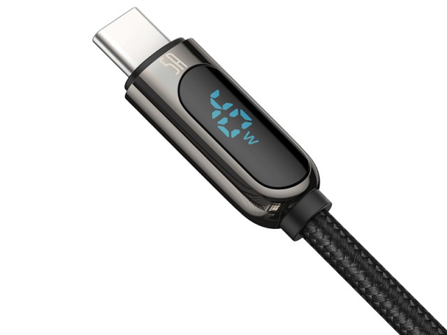 کابل فست شارژ تایپ سی بیسوس مدل Display Fast Charging Data Cable CATSK-01 دارای قطع کن خودکار