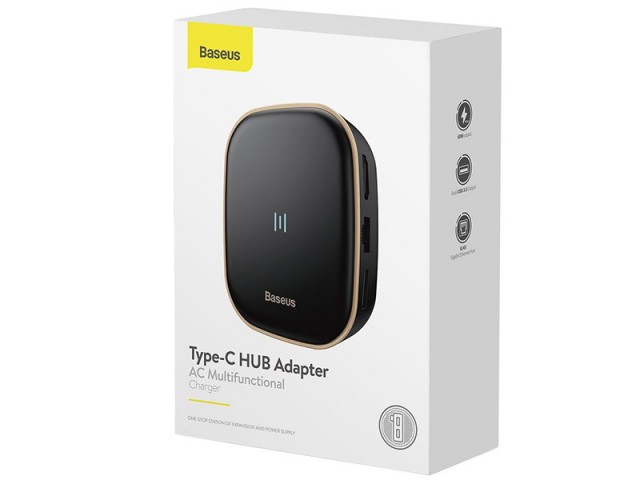 هاب چند کاره بیسوس مدل Type-C HUB Adapter AC Multifunctional Charger CAHUB-AU01 توان 60 وات