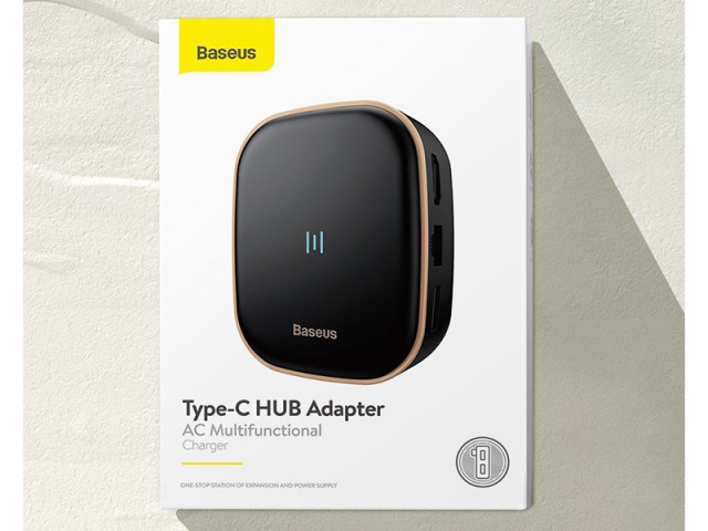 هاب چند کاره بیسوس مدل Type-C HUB Adapter AC Multifunctional Charger CAHUB-AU01 توان 60 وات