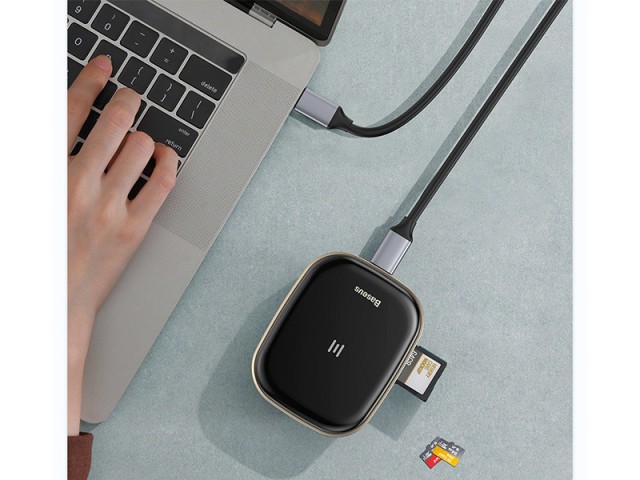 هاب چند کاره بیسوس مدل Type-C HUB Adapter AC Multifunctional Charger CAHUB-AU01 توان 60 وات
