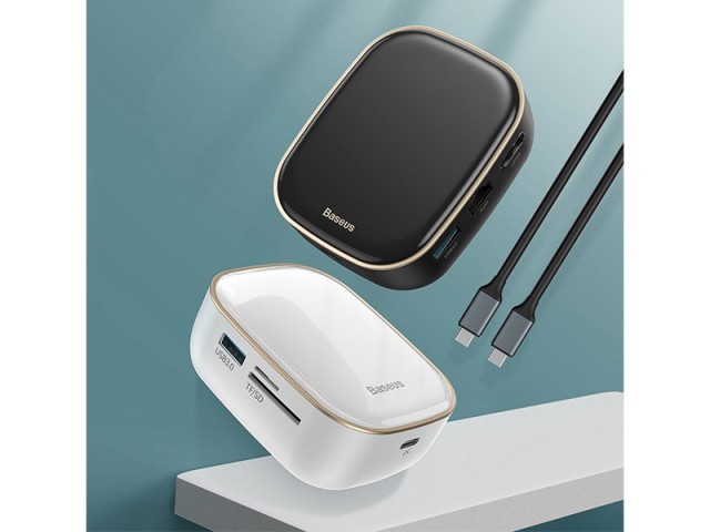 هاب چند کاره بیسوس مدل Type-C HUB Adapter AC Multifunctional Charger CAHUB-AU01 توان 60 وات