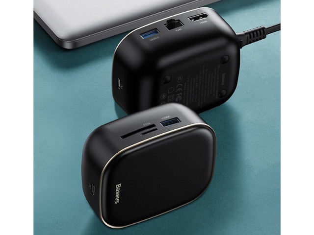 هاب چند کاره بیسوس مدل Type-C HUB Adapter AC Multifunctional Charger CAHUB-AU01 توان 60 وات
