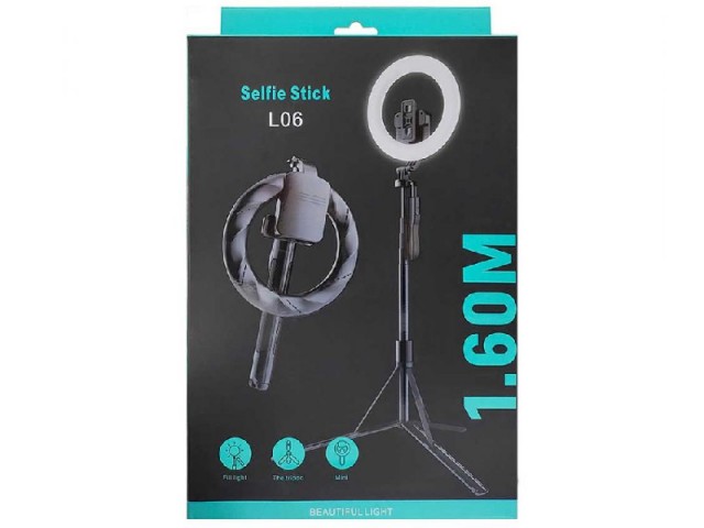 رینگ لایت عکاسی و مونوپاد بلوتوثی سه پایه دار مدل L06