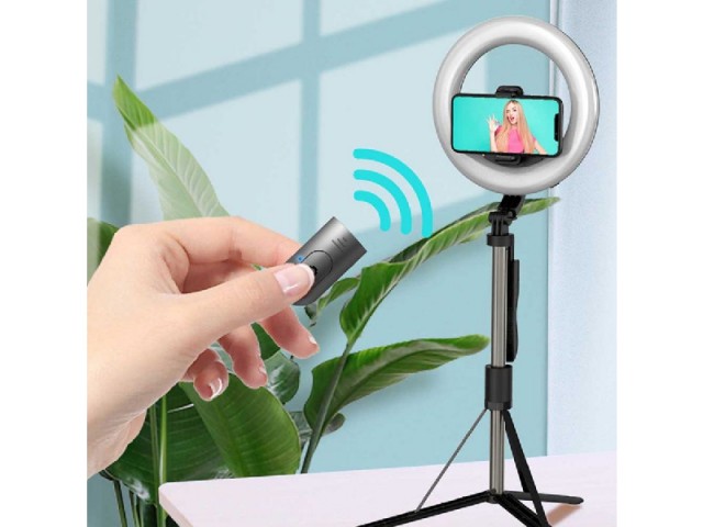 رینگ لایت عکاسی و مونوپاد بلوتوثی سه پایه دار مدل L06