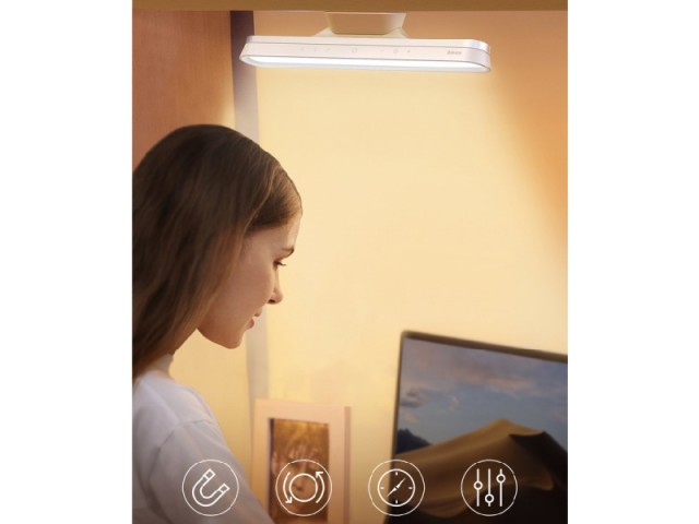چراغ مطالعه شارژی بیسوس مدل Magnetic Stepless Dimming Charging Desk Lamp Pro DGXC-02