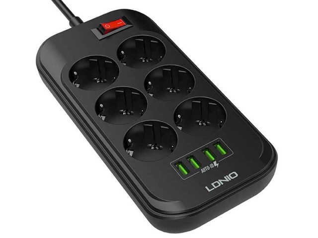 چند راهی برق الدینیو مدل SE6403 (دارای 4 پورت USB)