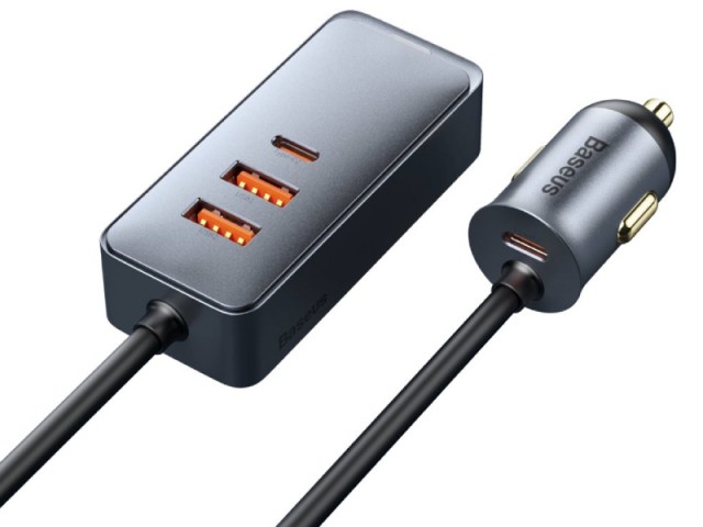 شارژر فندکی فست شارژ بیسوس مدل Share Together CCBX-120C2 CCBT-A0G Car Charger دارای 4 پورت و توان 120 وات
