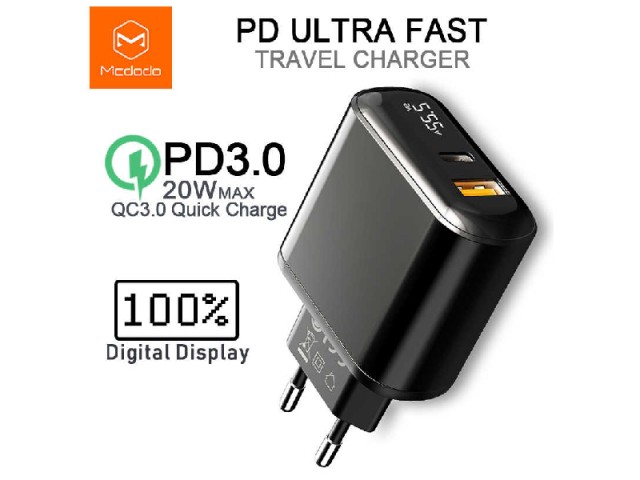 شارژر دیواری فست شارژ 20 وات مک دودو مدل CH-7170