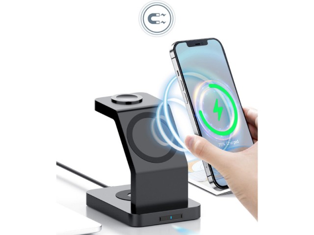 شارژر بی سیم مگنتی سه کاره توتو مدل Almighty Series-Three-in-one wireless charger S6