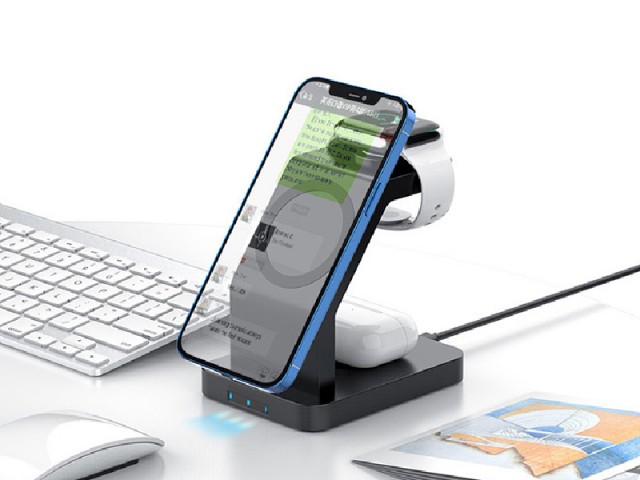 شارژر بی سیم مگنتی سه کاره توتو مدل Almighty Series-Three-in-one wireless charger S6