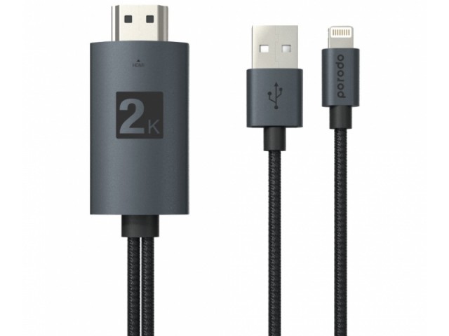 کابل تبدیل Lightning به HDMI پرودو مدل PD-ABHDL2 به طول 2 متر