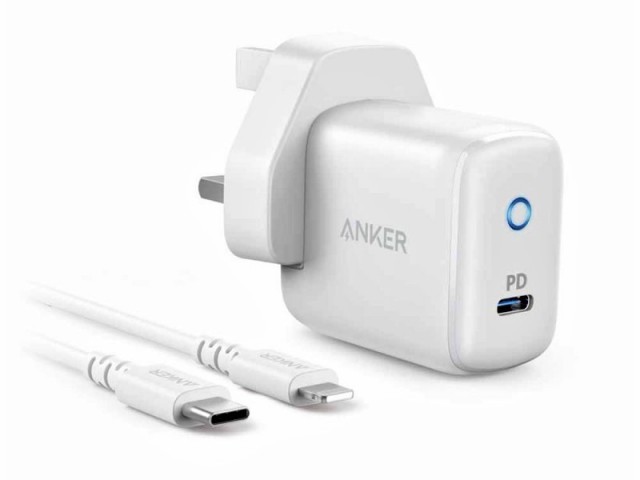 شارژر دیواری 18 وات انکر مدل PowerPort PD 1 بهمراه کابل تایپ سی به لایتنینگ