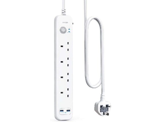 چند راهی برق انکر مدل 6IN1 USB Power Strip A9141 (دارای 2 پورت USB)