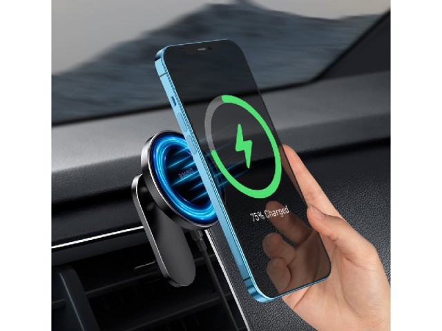 پایه نگهدارنده مگنتی و شارژر وایرلس بیسوس مدل Big Energy Car Mount Wireless Charger WXJN-01