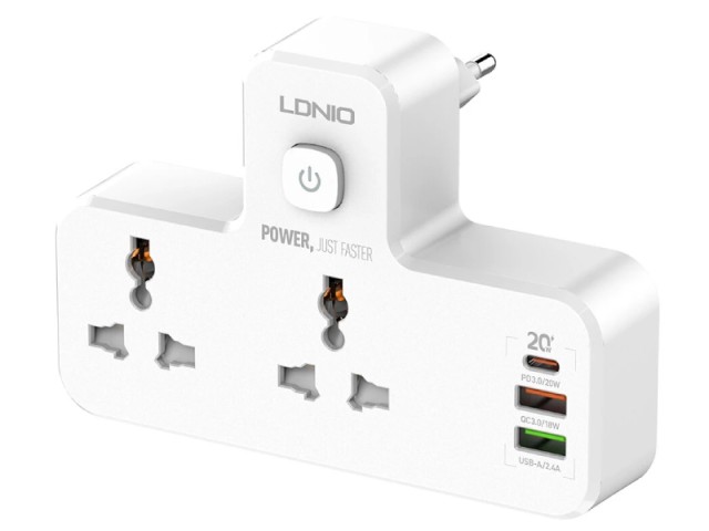 شارژر دیواری و چند راهی برق الدینیو مدل SC2311