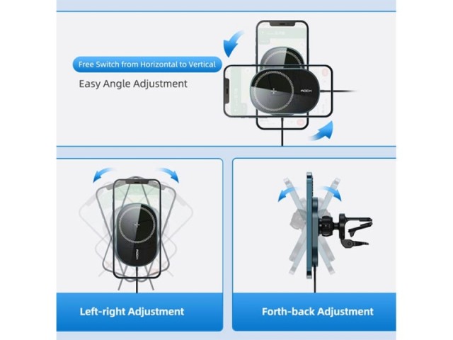 پایه نگهدارنده و شارژر وایرلس مگنتی راک مدل W36 Q1 Apple Magnetic Car Charger