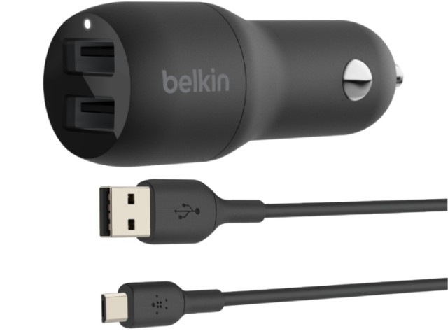 شارژر فندکی بلکین مدل CCE002 بهمراه کابل میکرو یو اس بی