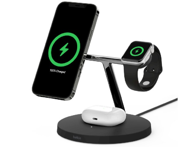 شارژر وایرلس مگنتی سه کاره بلکین مدل WIZ009