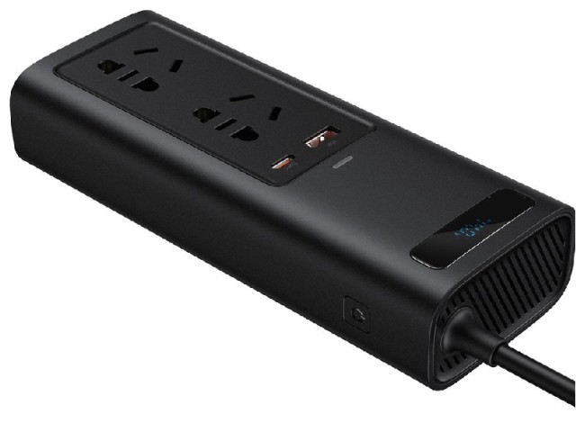 شارژر و مبدل برق خودرو بیسوس مدل In-car Inverter 150W 220V CN/EU CRNBQ-A01