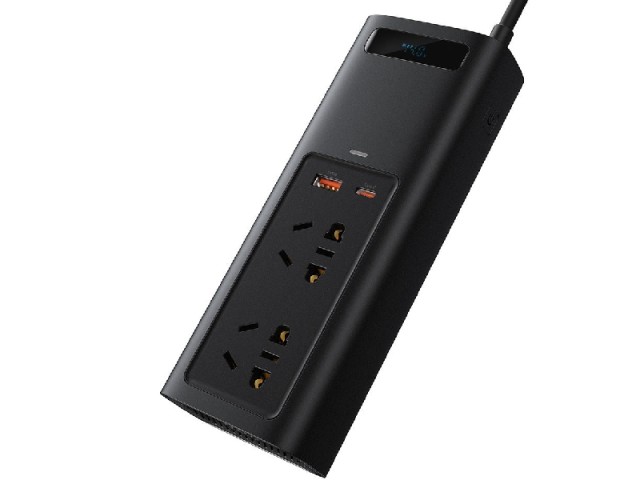 شارژر و مبدل برق خودرو بیسوس مدل In-car Inverter 150W 220V CN/EU CRNBQ-A01