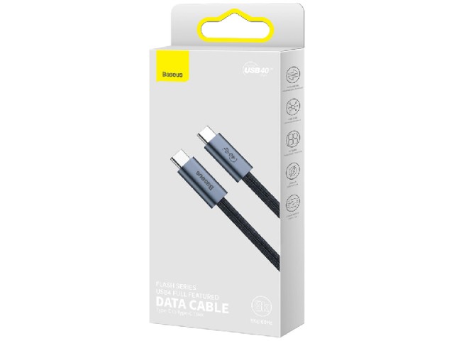 کابل فست شارژ دو سر تایپ سی بیسوس مدل Flash Series USB4.0 Full Featured CASS010014 با قابلیت اتصال به TV